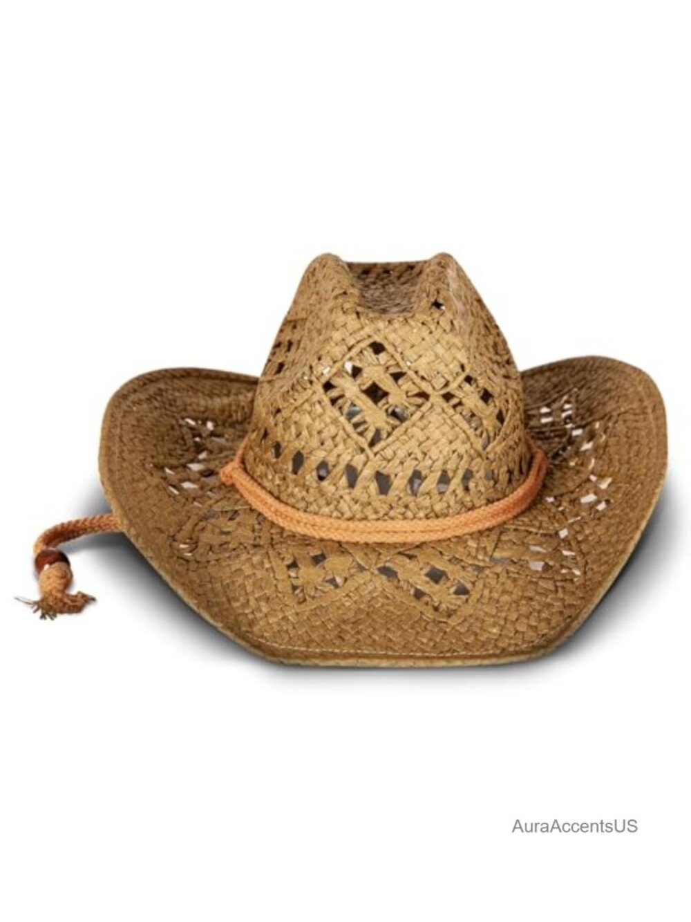 Lucky Brand Straw Cowboy Hat Rope Design Western Sun Protection